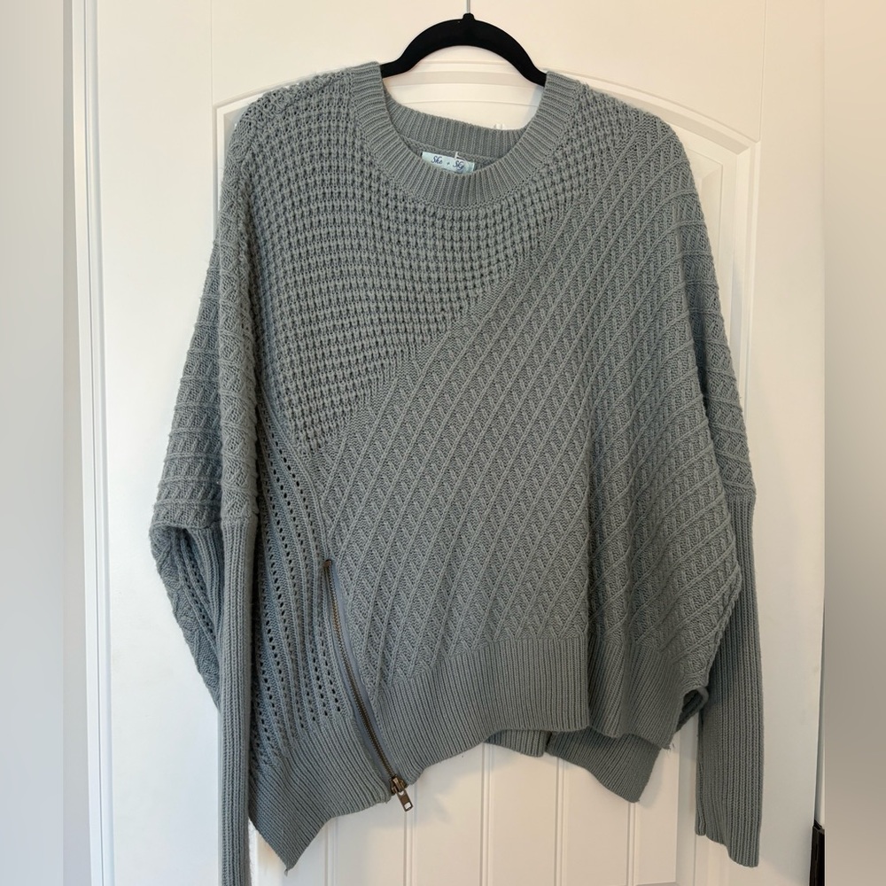 See + Sky Oversized Blue/Grey Sweater One Size